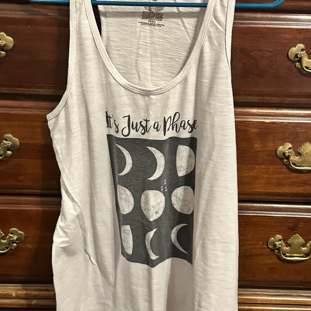 White and Gray Moon Phase Tank Top